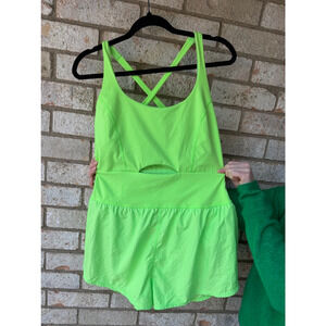 FP Free People Movement Athletic Neon Green Romper Sz S NWOT